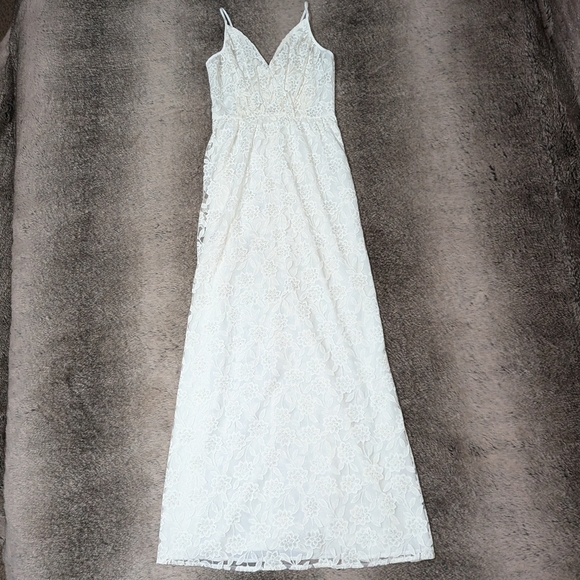 Yumi Kim Lace Maxi Wedding Dress White Women's XS - Picture 2 of 6